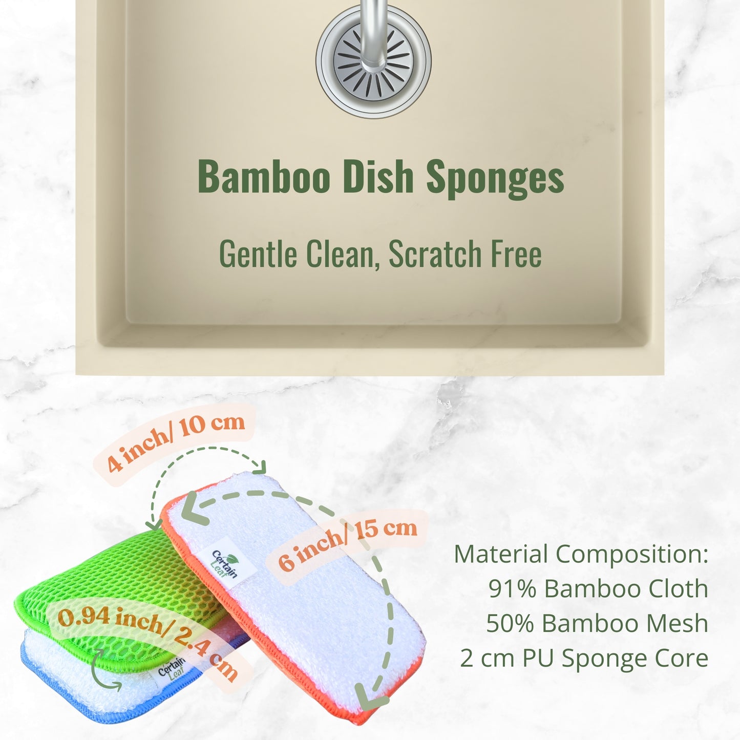 BAMBOO SPONGE SET / 3 pcs