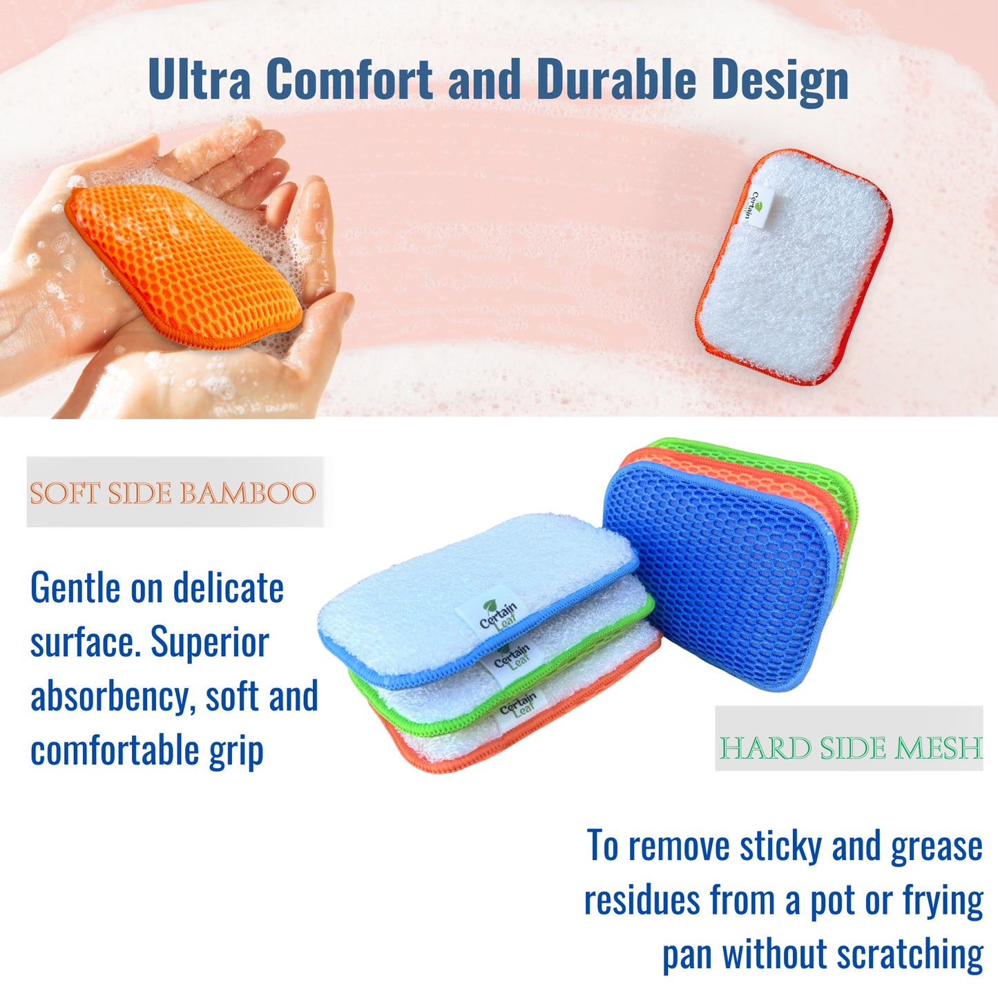 BAMBOO SPONGE SET / 3 pcs